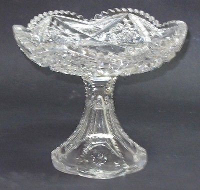 American Brilliant Period Cut Glass compote, Antique - O'Rourke crystal awards & gifts abp cut glass