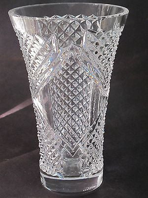 Hand cut glass vase, 24% lead crystal Great gift or award customize - O'Rourke crystal awards & gifts abp cut glass