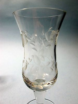 wheel cut  etched liquer glass Hand cut - O'Rourke crystal awards & gifts abp cut glass