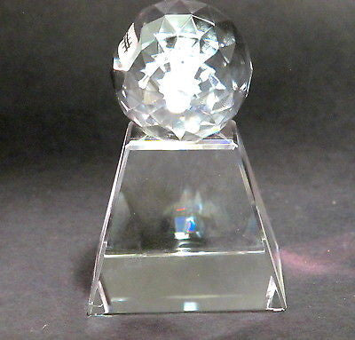 Oval optical GLASS football faceted, Gift crystal / award for etching - O'Rourke crystal awards & gifts abp cut glass