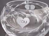 Hand cut lead crystal bowl,  Can be customized ,glass, hearts - O'Rourke crystal awards & gifts abp cut glass