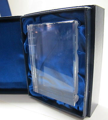 Hand Cut Glass book paperweight, hand cut crystal - O'Rourke crystal awards & gifts abp cut glass