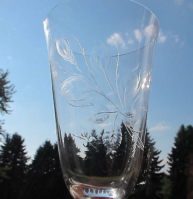 Rosenthal wine glass Rose moss Hand engraved / cut - O'Rourke crystal awards & gifts abp cut glass
