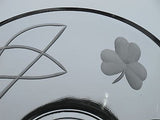 Hand cut glass bowl, Celtic  shamrock  gift Can be customized - O'Rourke crystal awards & gifts abp cut glass