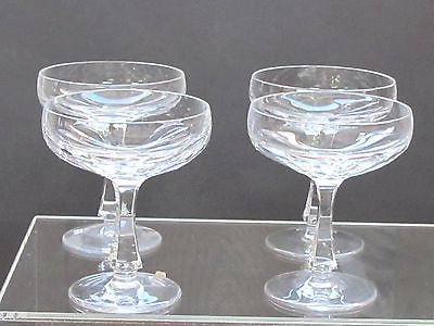Cut glass champagne / desserts  fluted panel   pieces Signed - O'Rourke crystal awards & gifts abp cut glass
