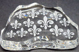 Cut Glass  fleur de lis pattern paperweight, 24% lead crystal - O'Rourke crystal awards & gifts abp cut glass