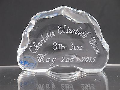 Charlotte Elizabeth Diana British Royal baby paperweight 24% lead crystal - O'Rourke crystal awards & gifts abp cut glass