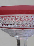 Cut Glass  Cranberry  cut to clear dessert / champagne, Antique  ABP - O'Rourke crystal awards & gifts abp cut glass