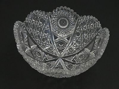 American Brilliant Period hand Cut Glass bowl / tub - O'Rourke crystal awards & gifts abp cut glass