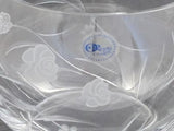 Hand cut glass bowl, Frosted rose and polished hand stems Can be customized - O'Rourke crystal awards & gifts abp cut glass