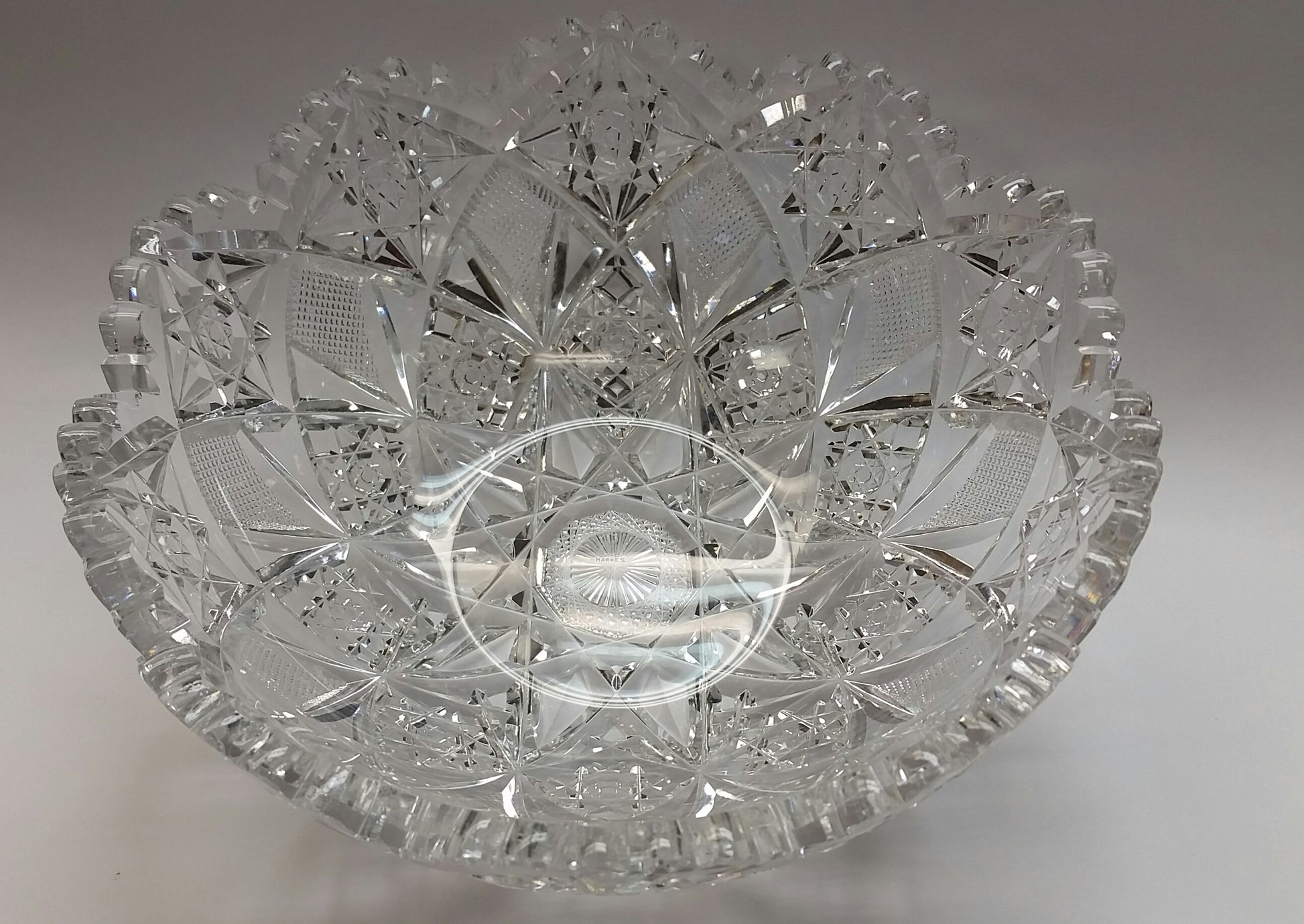 Signed Hawkes American Brilliant Period hand Cut mouth blown blank bowl - O'Rourke crystal awards & gifts abp cut glass