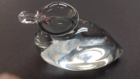 Hand made crystal duck made by Steuben artist for Lenox - O'Rourke crystal awards & gifts abp cut glass