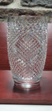Hand Cut 24% lead crystal vase with space for etching 5 lb Award