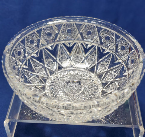 ABP cut glass bowl American brilliant flat rim Auction