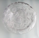 ABP CUT GLASS rolled over BOWL Antique Bishops hat