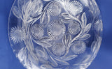 ABP CUT GLASS rolled over BOWL Antique Bishops hat