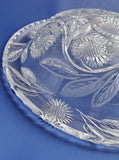 ABP CUT GLASS rolled over BOWL Antique Bishops hat