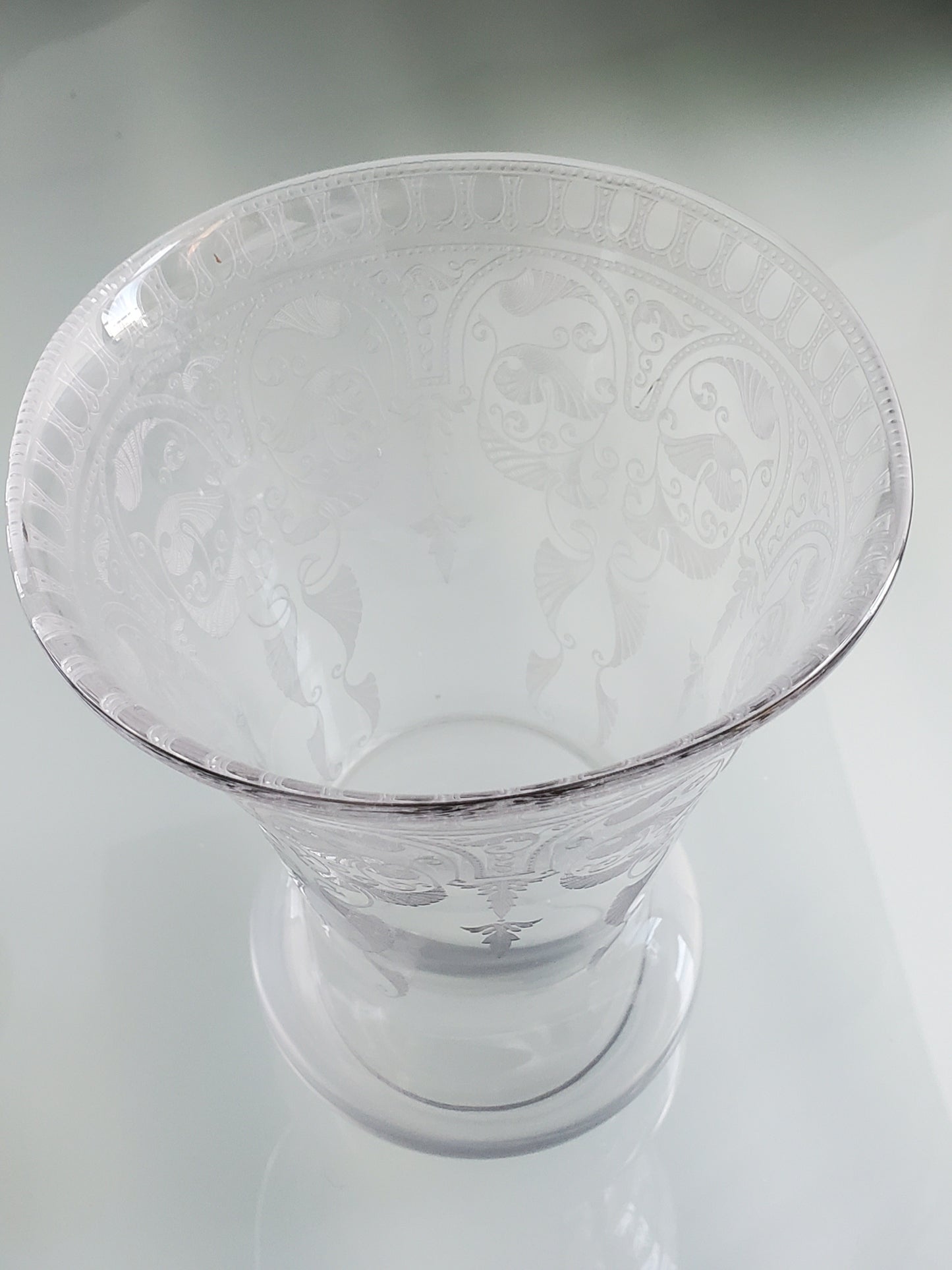 Glass Vase acid Etched 5214
