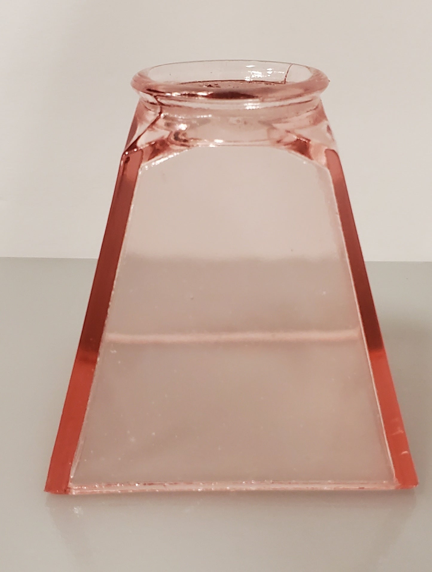 Glass shade Brooke Crescent pink, Made in USA ,