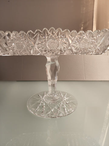 ABP Cut Glass Pedestal celery hobstar