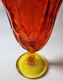 Fenton glass thumbprint amberina vase