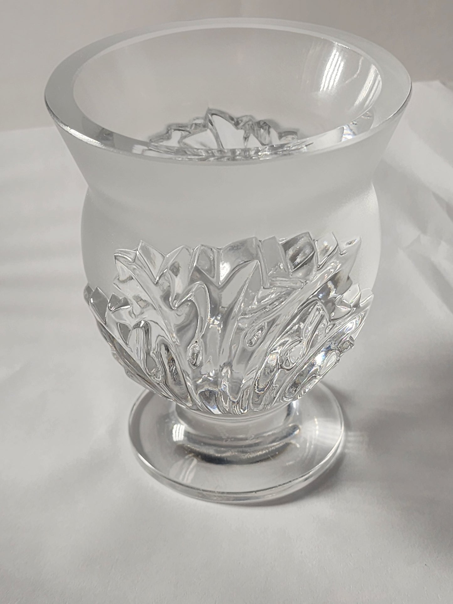 Lalique signed glass St Cloud vase
