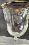 LENOX shell gold goblet glass, Crystal  Made in USA Mt Pleasant PA