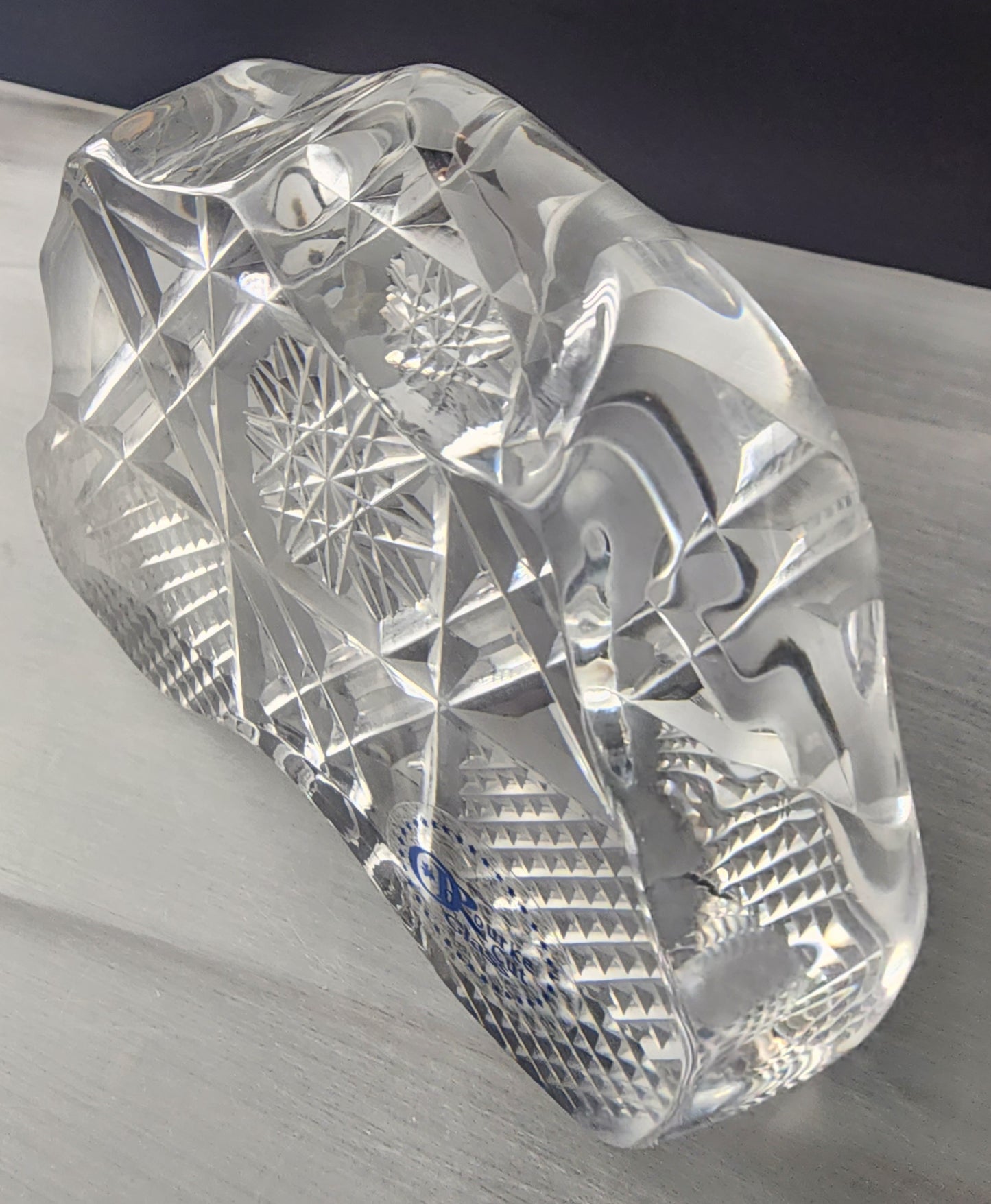 Hand cut glass  paperweight, 24% lead crystal Great gift