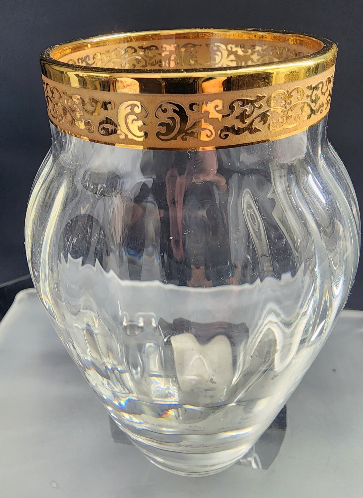 Cut Glass Autumn vase Lenox USA crystal Signed