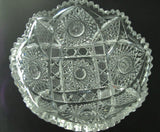 American Brilliant Period hand Cut Glass bowl ABP antique hobstar - O'Rourke crystal awards & gifts abp cut glass