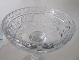 Large Hand Cut Glass compote crystal 8.5 lbs - O'Rourke crystal awards & gifts abp cut glass