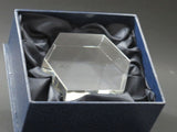 6 sided glass paperweight can be customizes, - O'Rourke crystal awards & gifts abp cut glass