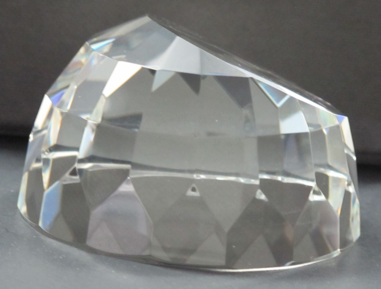 Half Globe pattern glass faceted paperweight, - O'Rourke crystal awards & gifts abp cut glass