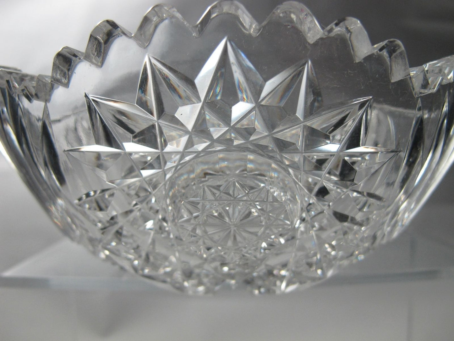 American Brilliant Period hand Cut Glass bowl ABP antique crystal - O'Rourke crystal awards & gifts abp cut glass