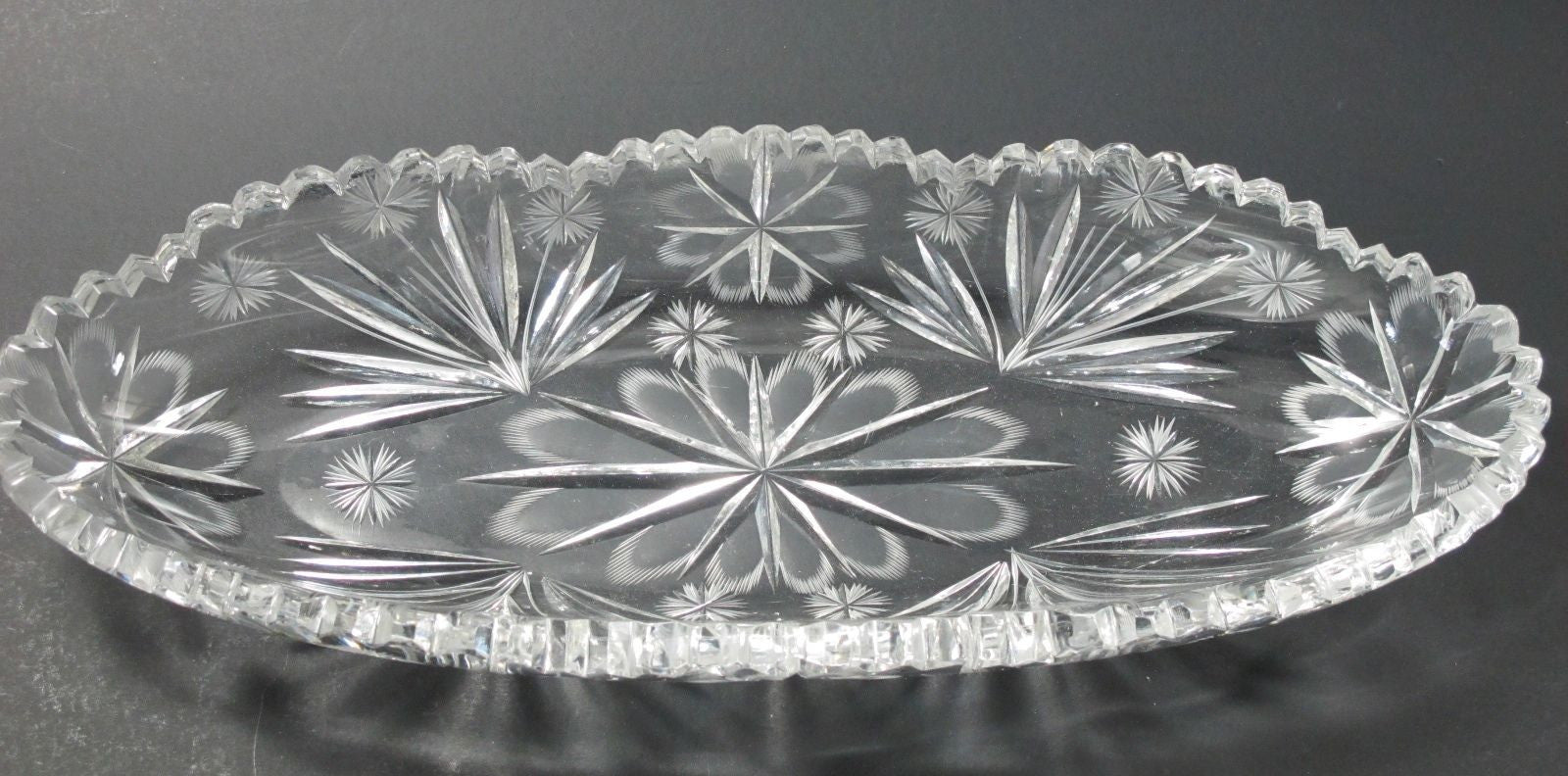 American Brilliant Period hand Cut Glass  celery - O'Rourke crystal awards & gifts abp cut glass