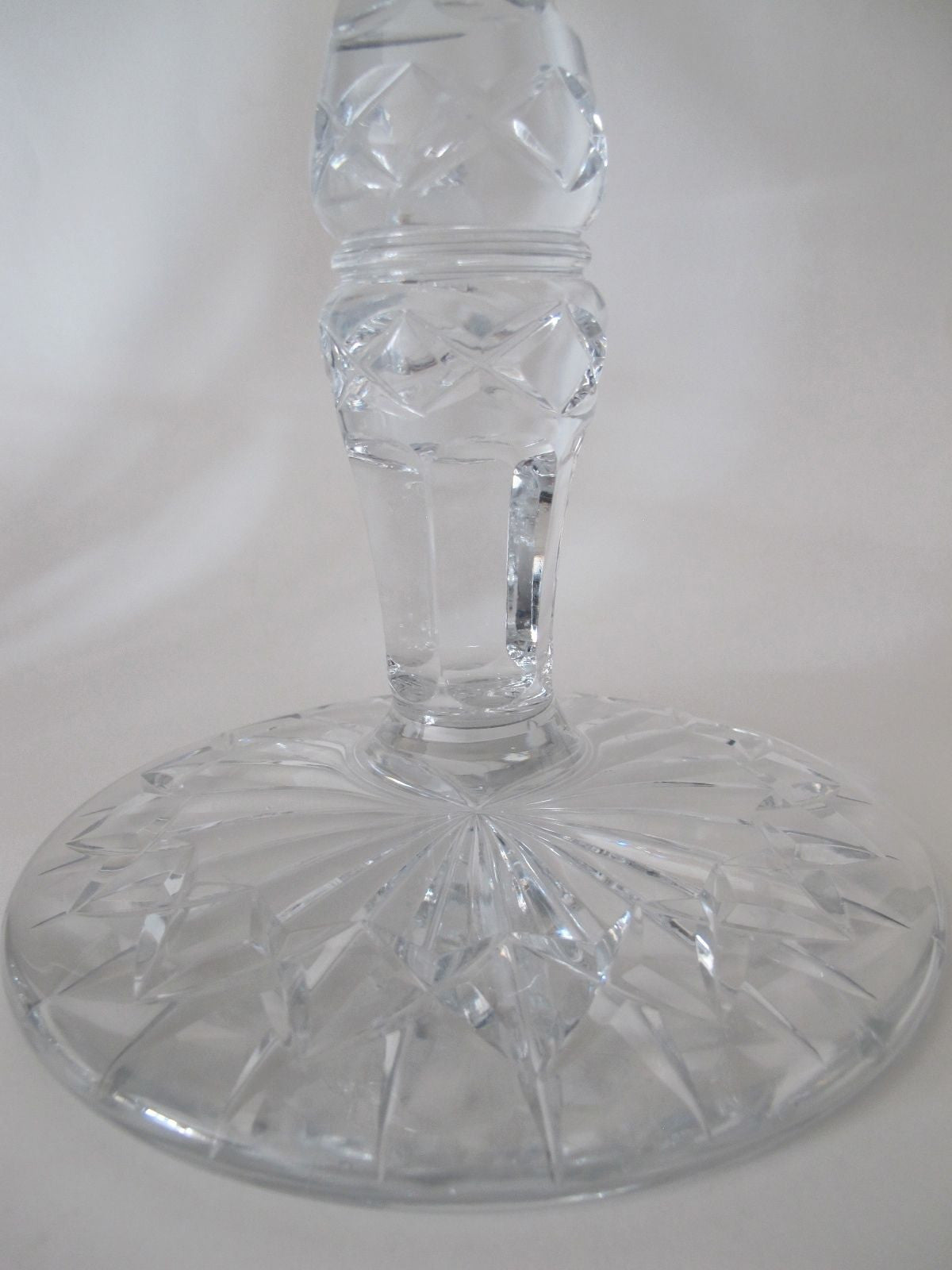 Large Hand Cut Glass compote crystal 8.5 lbs - O'Rourke crystal awards & gifts abp cut glass