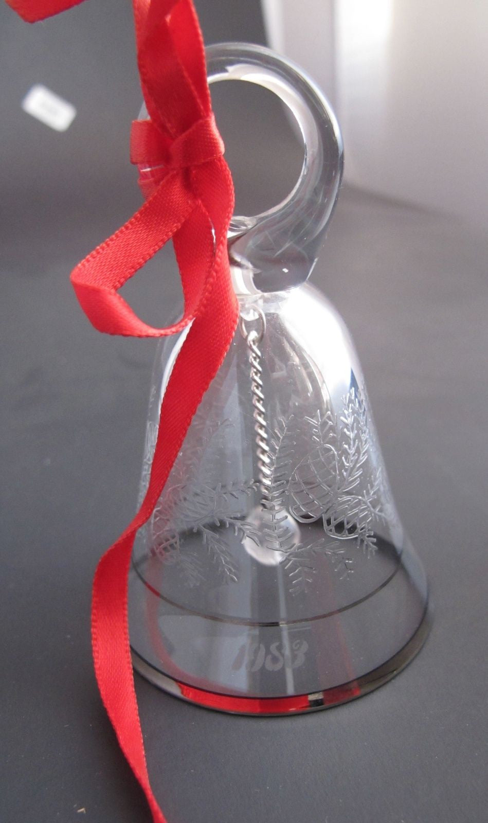 Lenox Crystal 1983 First annual Tree miniature bell ornament Made in USA - O'Rourke crystal awards & gifts abp cut glass