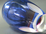 Hand Cut Glass blue vase / cranberry - O'Rourke crystal awards & gifts abp cut glass