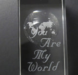 Globe pattern paperweight, You are my World, Great Valentine gift - O'Rourke crystal awards & gifts abp cut glass