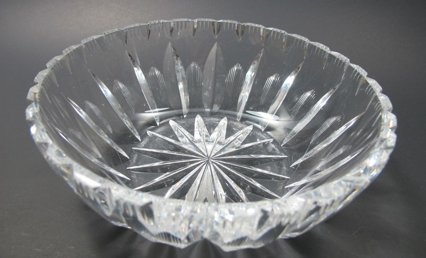 Hand Cut Glass hand  polished low bowl - O'Rourke crystal awards & gifts abp cut glass