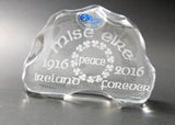 Easter Rising1916 2016 glass sculpture / paperweight I'm Ireland peace mise eire - O'Rourke crystal awards & gifts abp cut glass