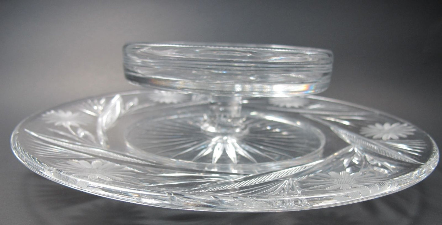 American Brilliant Period hand Cut Glass chip n dip N - O'Rourke crystal awards & gifts abp cut glass