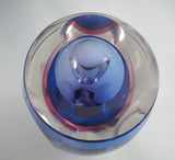 Hand Cut Glass blue vase / cranberry - O'Rourke crystal awards & gifts abp cut glass