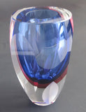 Hand Cut Glass blue vase / cranberry - O'Rourke crystal awards & gifts abp cut glass