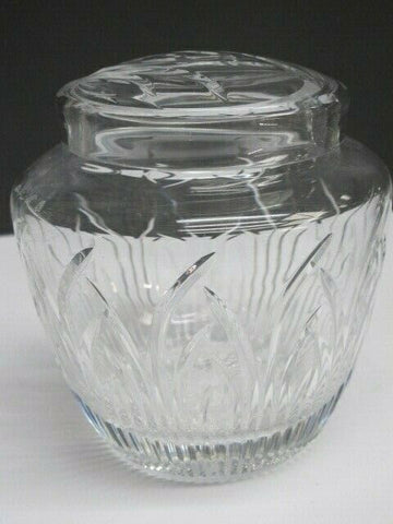 Signed Lenox Cut glass Saratoga cany jar Made in USA Mt Pleasant PA mouth blown - O'Rourke crystal awards & gifts abp cut glass