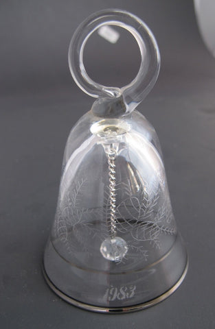 Lenox Crystal 1983 Acorn  miniature bell ornament Made in USA - O'Rourke crystal awards & gifts abp cut glass