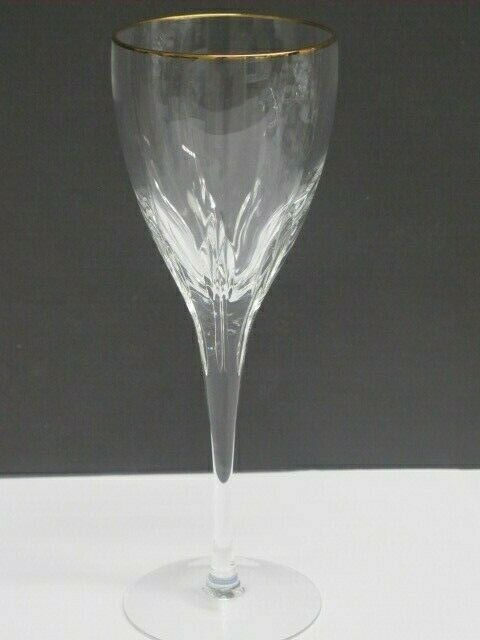 Lenox Cut glass Firelight gold rim Crystal goblet Made in USA mouth blown - O'Rourke crystal awards & gifts abp cut glass