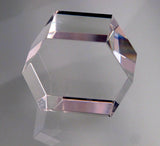 6 sided glass paperweight can be customizes, - O'Rourke crystal awards & gifts abp cut glass