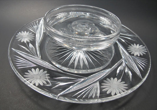 American Brilliant Period hand Cut Glass chip n dip N - O'Rourke crystal awards & gifts abp cut glass