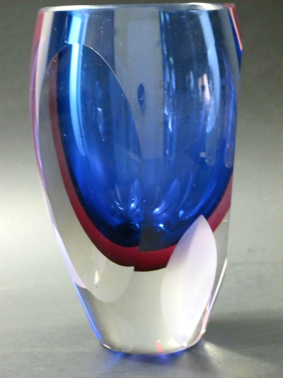Hand Cut Glass blue vase / cranberry - O'Rourke crystal awards & gifts abp cut glass
